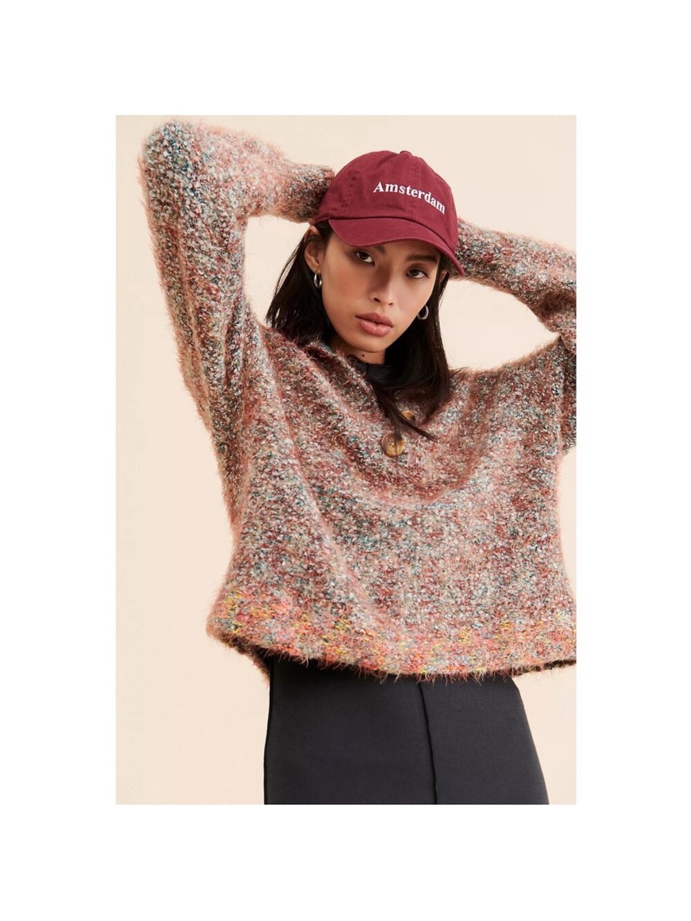 Free People Stellar Knit Pullover Sweater Auburn Bay Medium